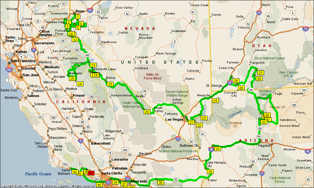 Lake Tahoe NV to San Diego CA